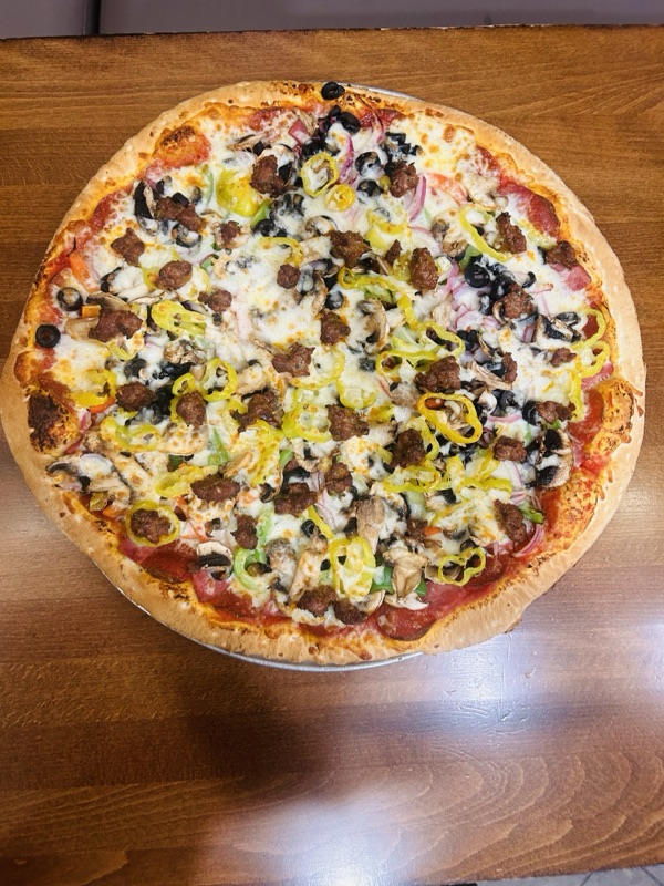 Delicious homemade pizza pie from LA Gourmet Pizza